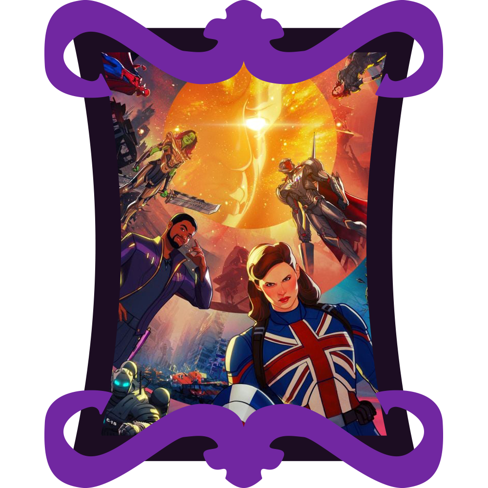 Une ffiche de what if multicolore montrant tous les personnages de la série